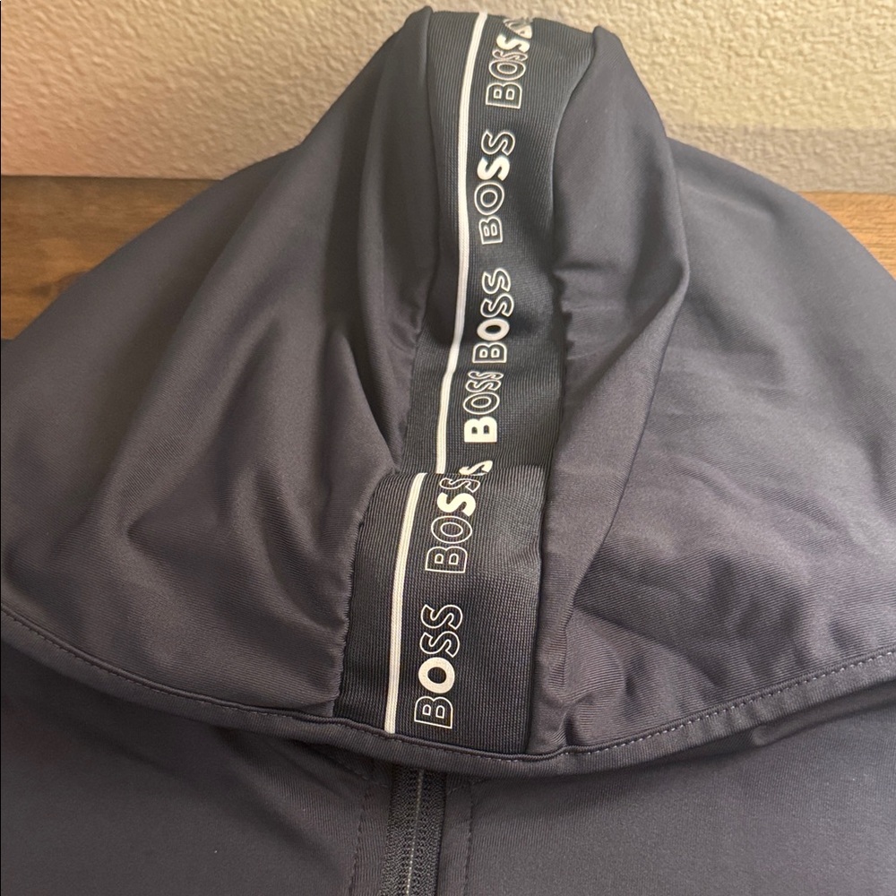 BOSS Men's Black Zip-Up Hooded Jacket - Picture 3 of 8